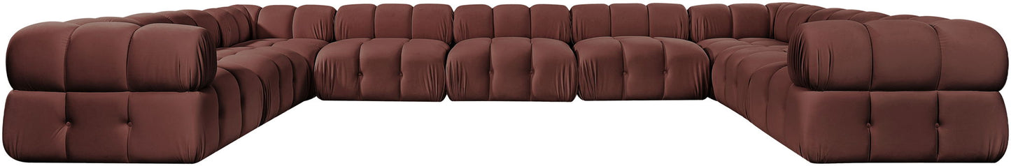 Orin - Velvet Performance Fabric Upholstered 9 Piece Sectional