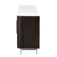 Clayten - Server With Marble Top & Fireplace - White & Espresso
