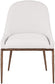 Ferro - Linen Textured Performance Fabric Upholstered Dining Side Chair - Cream / Brushed Bronze