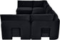 Hammond - Velvet Performance Fabric Upholstered 6 Piece U-Shaped Armless Sectional