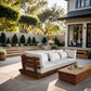 Mirella - 3 Piece Water Resistant Fabric Upholstered Outdoor Patio Modular Sofa