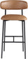 Lupita - Vegan Leather Upholstered Bar Stool With Matte Black Frame (Set of 2)