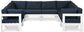 Nizuc - Outdoor Patio 8 Piece Modular Sectional With White Frame