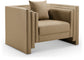 Everett - Vegan Leather Upholstered Chair - Tan
