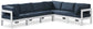 Nizuc - Outdoor Patio 6 Piece Modular Sectional With White Frame