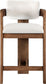 Sacha - Velvet Stool With Brown Base