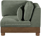 Turin - Chenille Fabric Upholstered Modular Corner Chair - Walnut Base
