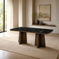 Estella - Dining Table With Marble Top - Black Natural Marble Top & Walnut