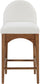 Waldorf - Chenille Stool With Brown Legs