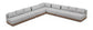 Solace - Olefin Fabric 5 Piece Outdoor Patio Modular Sectional
