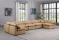 Indulge - Faux Leather 7 Piece Modular U-Shaped Sectional - Tan