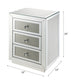 Noralie - 18" X 14" Accent Table - Mirrored & Faux Diamonds