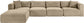 Shaggy - Fabric 5 Piece Modular Sectional With Ottoman