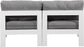 Nizuc - Outdoor Patio 2 Seat Armless Modular Sofa With White Frame