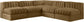 Rummi - Armless Velvet Performance Fabric Upholstered 5 Piece Modular Sectional