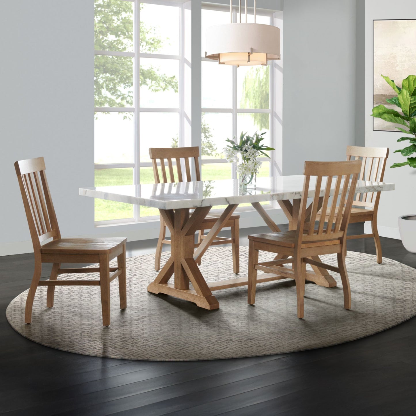 Lakeview - 5 Piece Rectangular Dining Set (Table & Four Chairs) - White