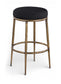 Ferro - Performance Fabric Upholstered Backless Bar Stool - Antique Brass