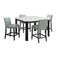 Francesca - 5 Piece Square Counter Dining Set (Table & Four Chairs) - White Marble