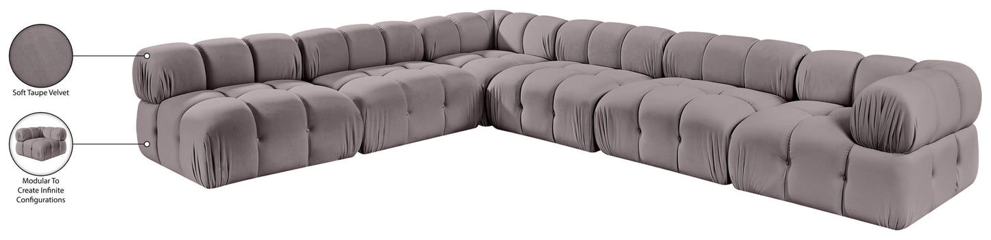 Orin - Velvet 6 Piece Modular L-Shaped Sectional