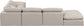 Indulge - Linen 6 Piece Modular Armless Sectional