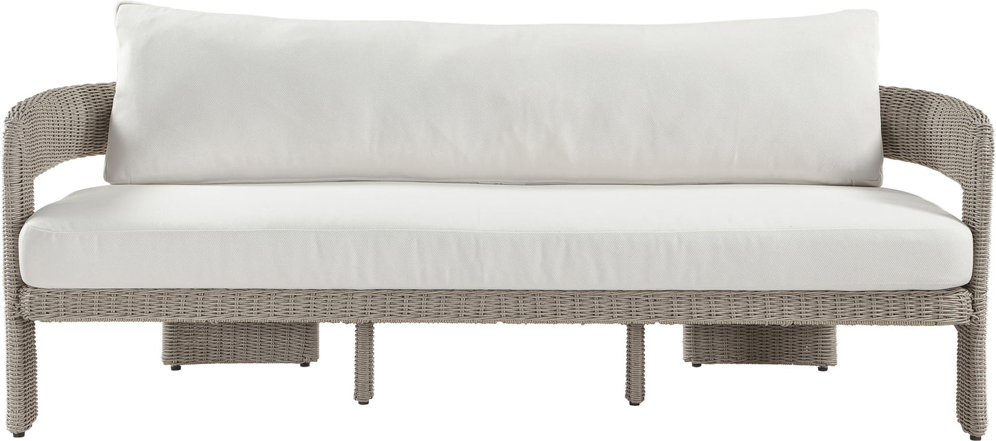 Sandbay - Olefin Water Resistant Fabric And Wicker Outdoor Patio Sofa