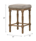Farsiris - Counter Height Stool (Set of 2) - Beige Fabric & Weathered Oak