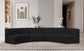 Arc - Boucle Fabric 6 Piece U-Shaped Modular Sofa