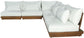 Mirella - 5 Piece Water Resistant Fabric Upholstered Outdoor Patio Modular Sectional