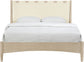 Santos - Vegan Leather Headboard And Wood Bed - Waxed Natural Frame