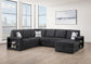 U274 - 3 Piece Sectional With USB (Type A+C) - Black