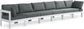 Nizuc - Outdoor Patio 6 Seat Modular Sofa With White Frame