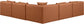 Cube - 5 Piece Modular Corner Armless Sectional - Cognac