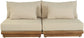 Mirella - 2 Piece Water Resistant Fabric 74" Upholstered Outdoor Patio Modular Armless Loveseat