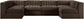 Rummi - Armless Velvet Performance Fabric Upholstered 6 Piece Modular Sectional