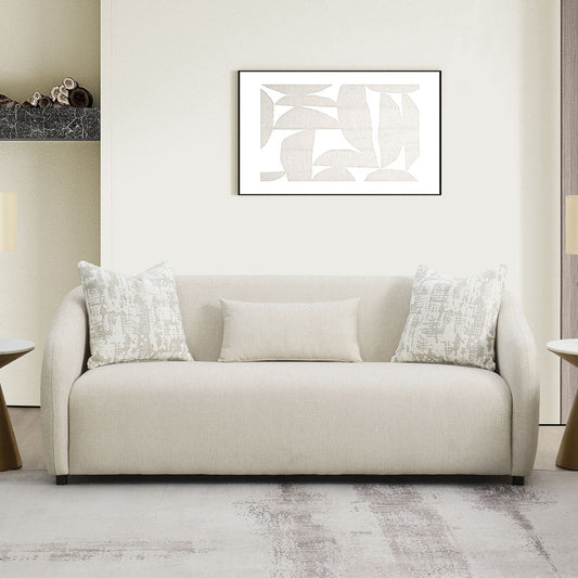 Etienne - Sofa With 3 Pillows - Beige Linen