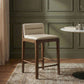 Ellis - Vegan Leather Upholstered Counter Stool (Set of 2) - Brown Base