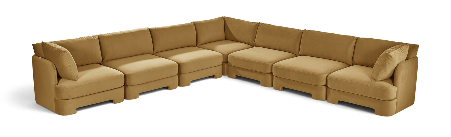 Hammond - Velvet Performance Fabric Upholstered 7 Piece Corner Sectional