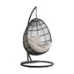 Playa - Swing Egg Chair With Base And Pillar - Dark Gray / Beige