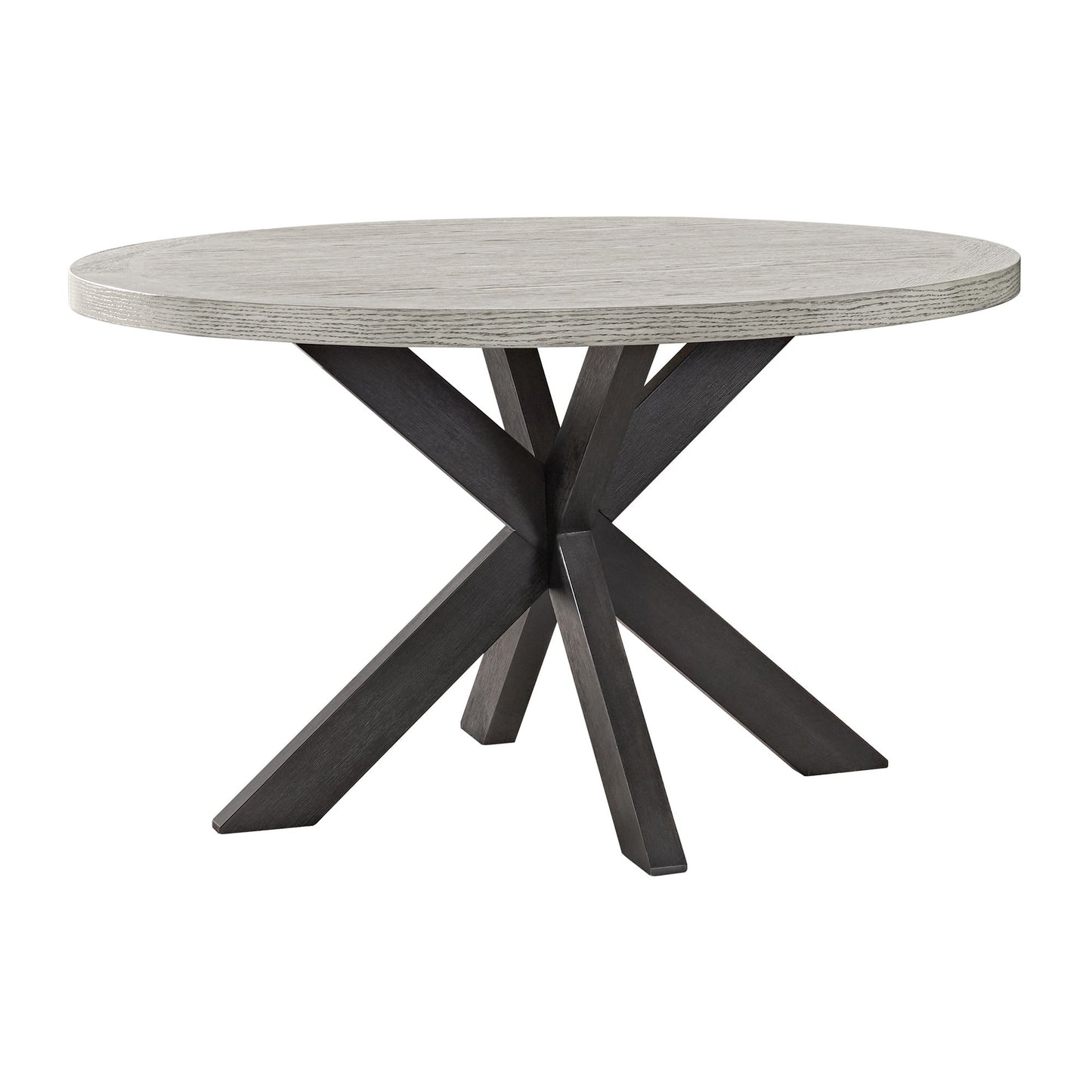 Axel - 5 Piece Standard Height Dining Set (Round Table And Four Fabric Chairs) - Espresso / Light Gray