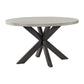 Axel - 5 Piece Standard Height Dining Set (Round Table And Four Fabric Chairs) - Espresso / Light Gray