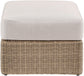 Seacrest - Olefin Water Resistant Fabric And Wicker Outdoor Patio Ottoman/Coffee Table