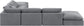 Indulge - Velvet 6 Piece Modular Armless Sectional