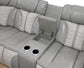 U55 - 3 Piece Power Sectional With Bluetooth Speaker, And Wireless Charger, Multi Color LED - Gray / Beige