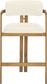 Aurum - Vegan Leather Upholstered Counter Stool With Brushed Brass Base
