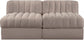 Rummi - Velvet Performance Fabric Upholstered 2 Piece Modular Armless Loveseat