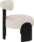Calder - Linen Textured Fabric Upholstered Accent Chair - Painted Black Base
