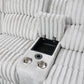 U61 - Corduroy Power 3 Piece Sectional With Bluetooth Speaker, And Wireless Charger - Gray