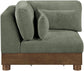 Turin - Chenille Fabric Upholstered Modular Corner Chair - Walnut Base