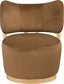 Elara - Velvet Upholstered Swivel Accent Chair - Saddle / Stained Natural