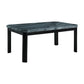 Francesca - Rectangular 5 Piece Gray PU Chairs Dining Set, Table & Four Chairs - Gray Marble